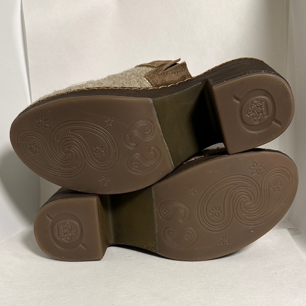 Born Leather and Wool Aztec Pattern Platform Clogs Size 9 / 40 EU - NWOT - Picture 11 of 12